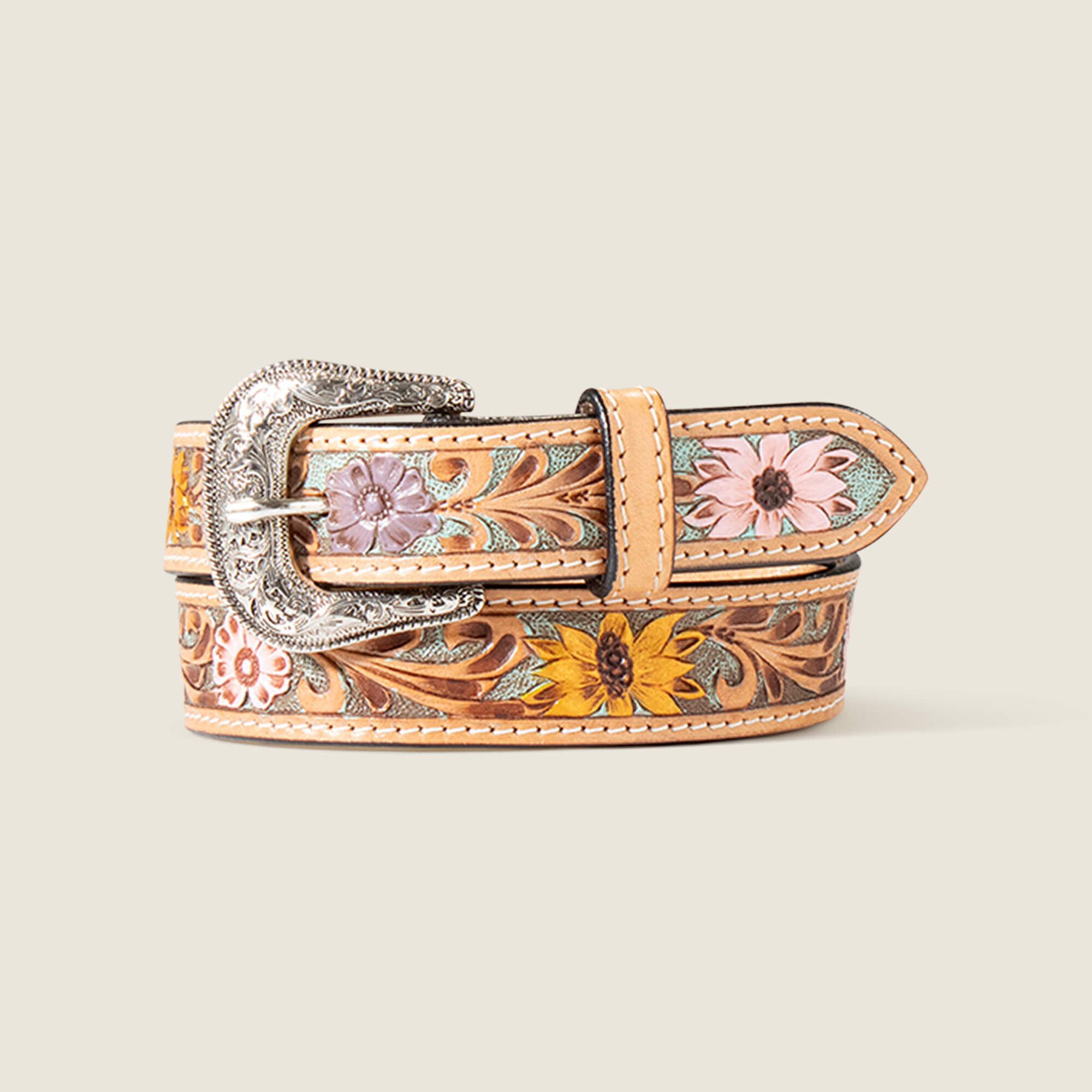 Flower Tooled Belt